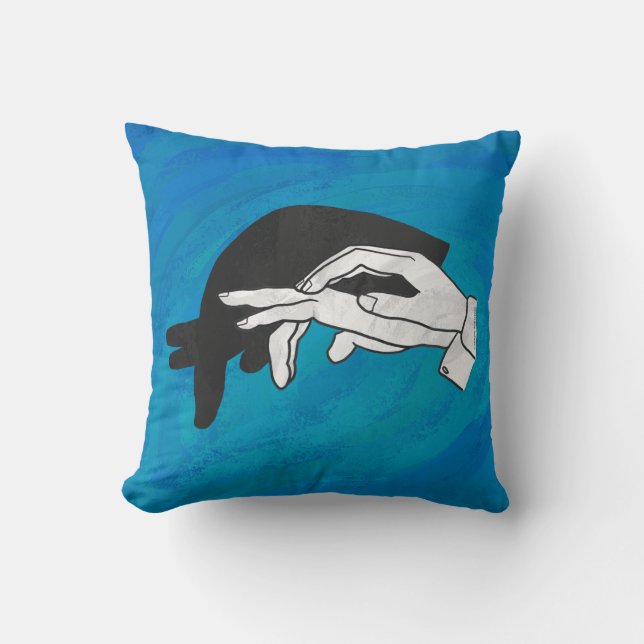 Shadow Anteater On Blue Throw Pillow (Front)