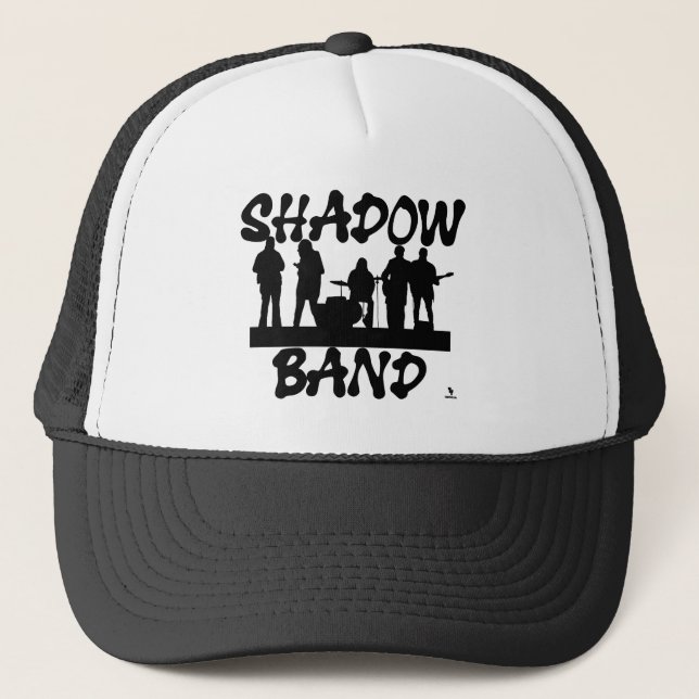 Shadow Band Epic Music Slogan Humor Trucker Hat (Front)