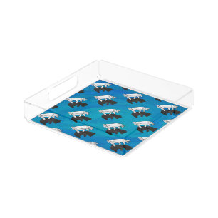 Shadow Bear Cub on Blue Acrylic Tray