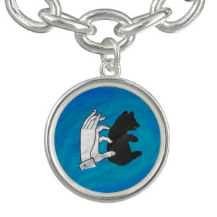 Shadow Bear Cub On Blue Bracelet
