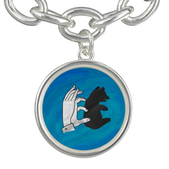 Shadow Bear Cub On Blue Bracelet (Design)