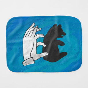 Shadow Bear Cub On Blue Burp Cloth