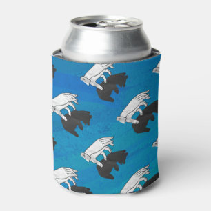 Shadow Bear Cub on Blue Can Cooler