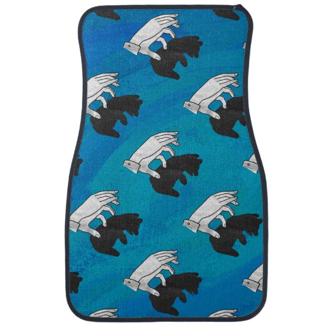 Shadow Bear Cub on Blue Car Mat (Front)