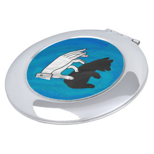 Shadow Bear Cub On Blue Makeup Mirror