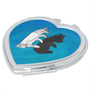 Shadow Bear Cub On Blue Mirror For Makeup