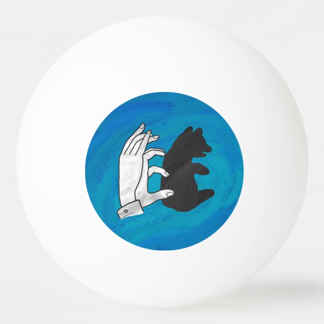 Shadow Bear Cub On Blue Ping-Pong Ball (Back)