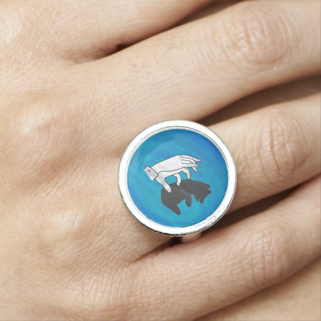 Shadow Bear Cub On Blue Ring (In Situ)