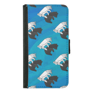Shadow Bear Cub on Blue Wallet Phone Case For Samsung Galaxy S5