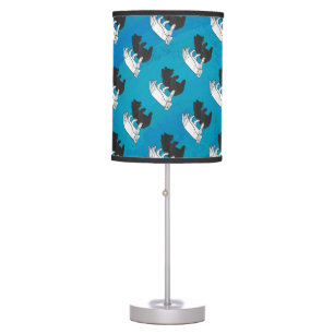 Shadow Bear Cub On Blue Table Lamp