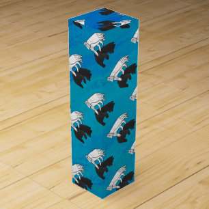 Shadow Bear Cub on Blue Wine Gift Box