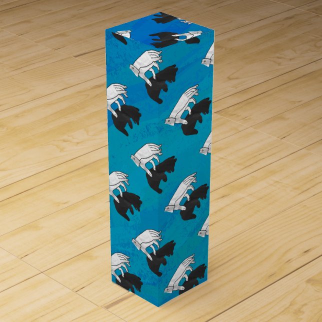 Shadow Bear Cub on Blue Wine Gift Box (Front)