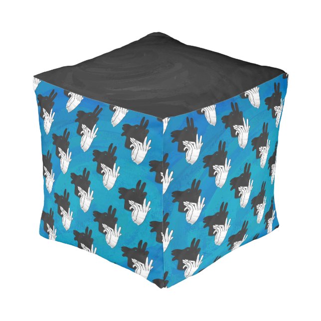 Shadow Billy Goat on Blue Pouf (Angled Back)