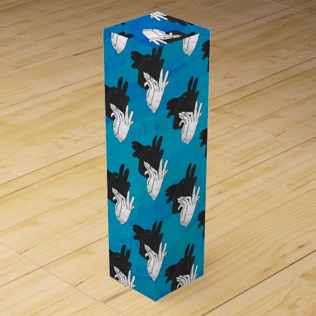 Shadow Billy Goat on Blue Wine Box (Front)