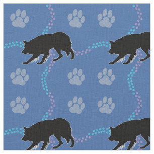Shadow Border Collie Fabric