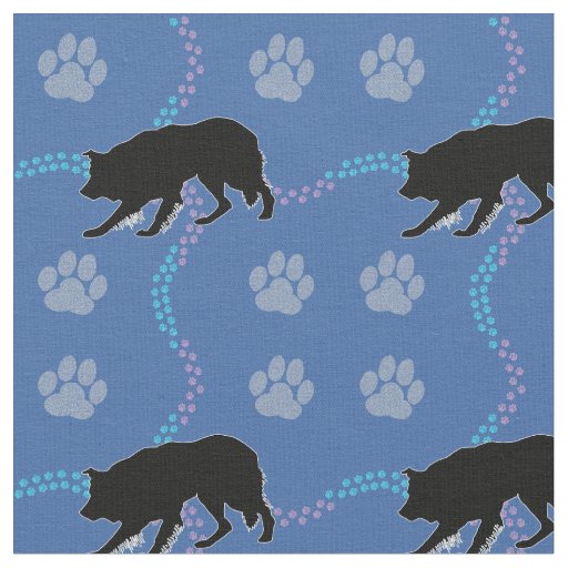 Shadow Border Collie Fabric