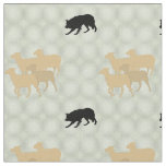 Shadow Border Collie Shadow Sheep  Fabric