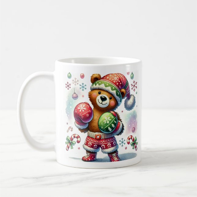 Shadow Boxing Holiday Bear Coffee Mug (Left)