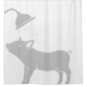 Shadow Buddy Pig in the Shower Curtain