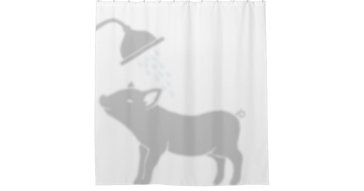 Shadow Buddy Pig In The Shower, Pig Shower Curtain