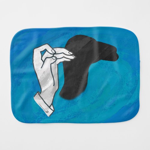 Shadow Camel On Blue Baby Burp Cloth