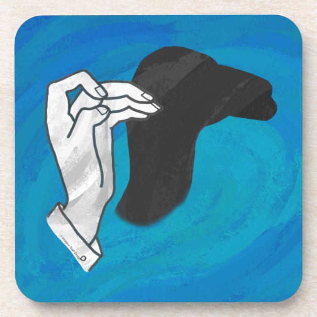 Shadow Camel On Blue Beverage Coaster (Front)