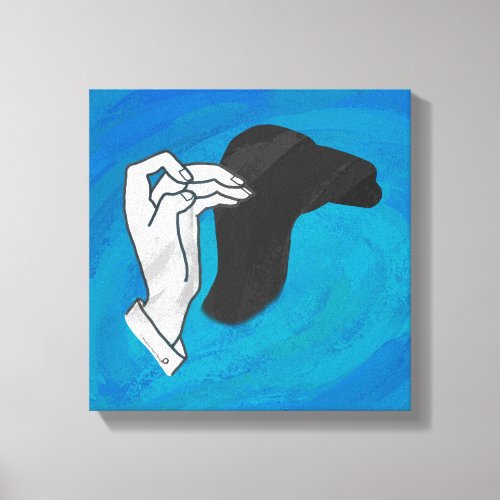 Shadow Camel On Blue Canvas Print