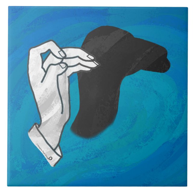 Shadow Camel On Blue Ceramic Tile (Front)