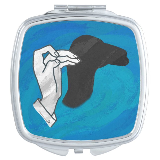 Shadow Camel On Blue Compact Mirror (Front)