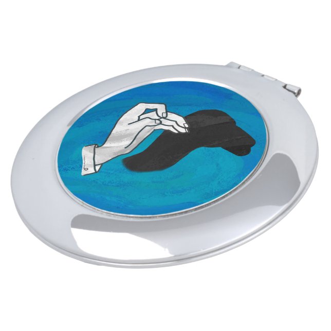 Shadow Camel On Blue Compact Mirror (Turned)