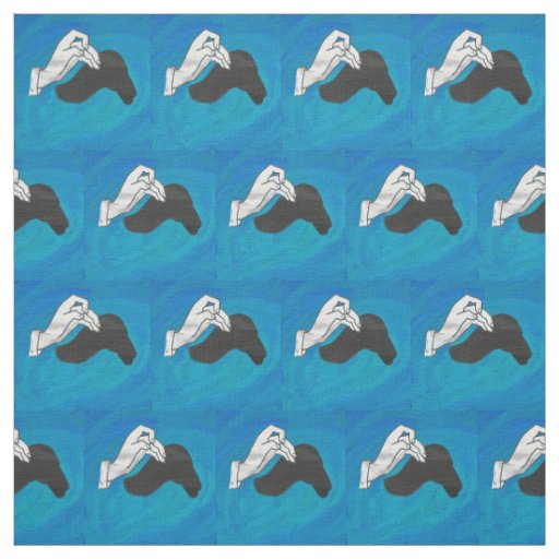 Shadow Camel on Blue Fabric