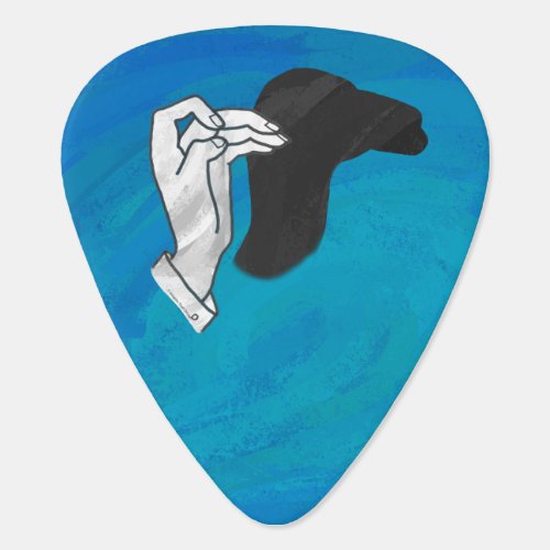 Shadow Camel On Blue Guitar Pick
