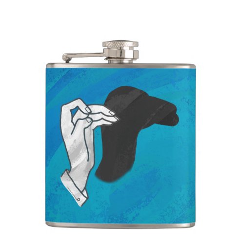 Shadow Camel On Blue Hip Flask