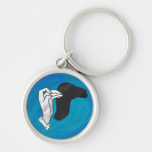 Shadow Camel On Blue Keychain (Front)