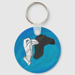 Shadow Camel On Blue Keychain