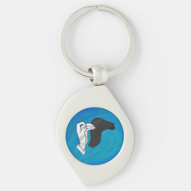Shadow Camel On Blue Keychain (Front)
