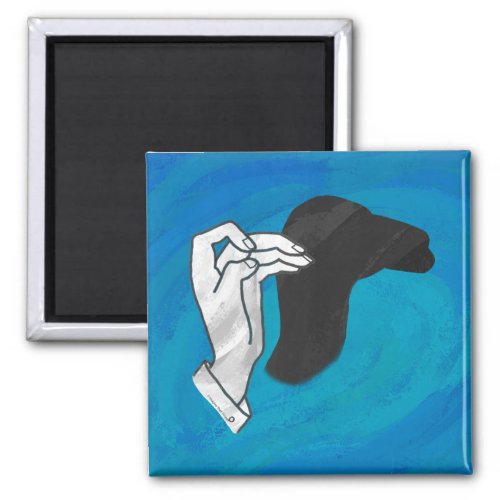 Shadow Camel On Blue Magnet