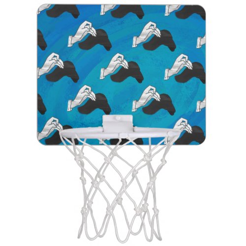 Shadow Camel on Blue Mini Basketball Hoop