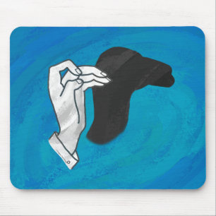 Shadow Camel On Blue Mouse Pad