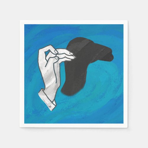 Shadow Camel On Blue Paper Napkins