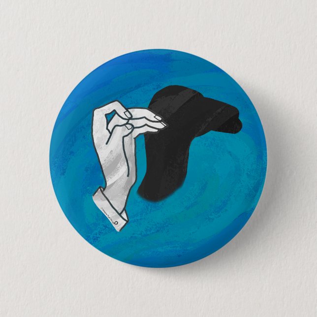 Shadow Camel On Blue Pinback Button (Front)