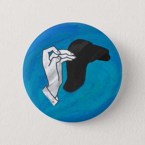 Shadow Camel On Blue Pinback Button