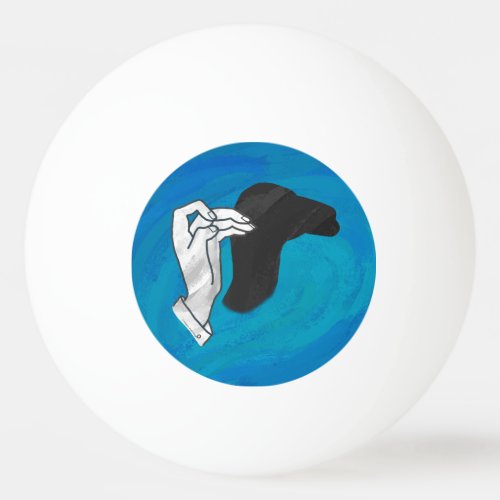 Shadow Camel On Blue Ping_Pong Ball