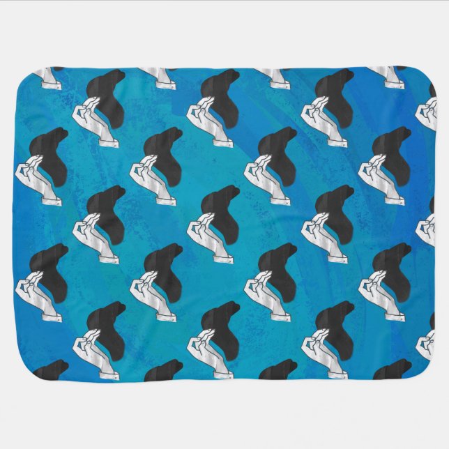 Shadow Camel On Blue Receiving Blanket (Horizontal)