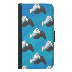 Shadow Camel on Blue Samsung Galaxy S5 Wallet Case