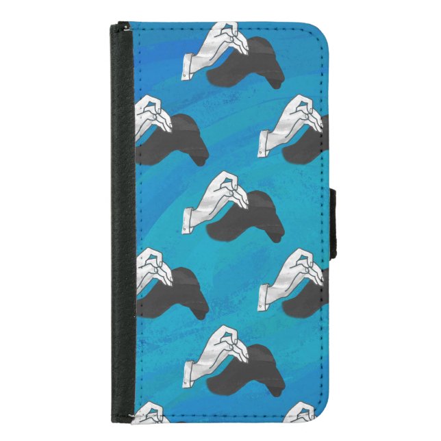 Shadow Camel on Blue Samsung Galaxy Wallet Case (Front)