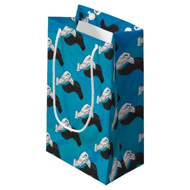 Shadow Camel on Blue Small Gift Bag (Front Angled)