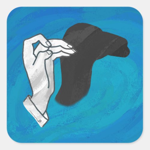 Shadow Camel On Blue Square Sticker