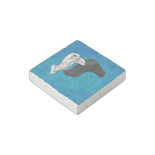 Shadow Camel On Blue Stone Magnet