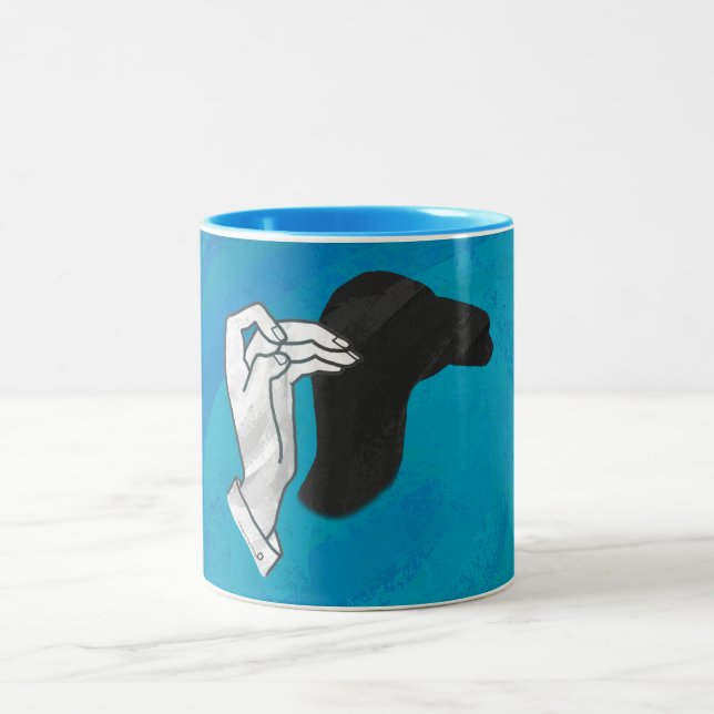 Shadow Camel On Blue Two-Tone Coffee Mug (Center)